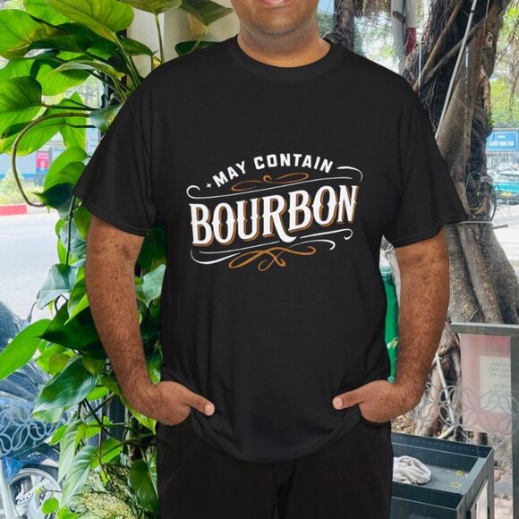 May Contain Bourbon Classic Whiskey Lover Design T-Shirt - Picture 1 of 6